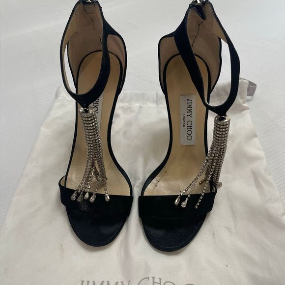 Jimmy Choo Viola Crystal-Tassel Heels Shoes Size 36 Euro US 6 - Picture 1 of 13